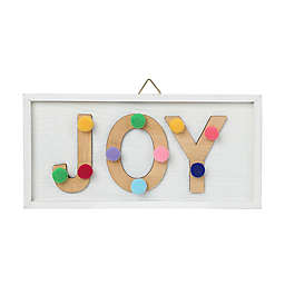 H for Happy™ Pom Pom Painted "Joy" Sign in White