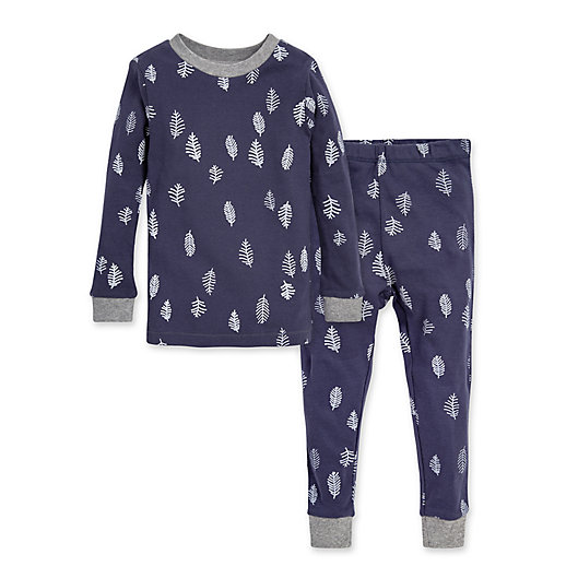 Alternate image 1 for Burt's Bees Baby® 2-Piece In The Pines Organic Cotton Pajama Set in Navy