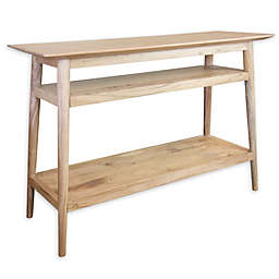Acacia Wood Console Table with 2 Shelves in Natural