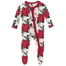 KicKee Pants® Newborn Christmas Floral Ruffled Footie Pajama