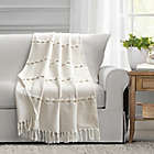 Alternate image 1 for Lush Decor Herringbone Stripe Yarn Dyed Throw Blanket in White/Neutral