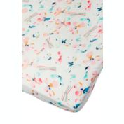 Loulou Lollipop&reg; Butterfly Muslin Fitted Crib Sheet in White