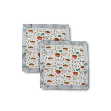 Loulou Lollipop&reg; 2-Pack Ramen Security Blankets in White. View a larger version of this product image.