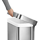Alternate image 4 for simplehuman&reg; 55-Liter RectangularStep Trash Can with Liner Pocket in Brushed Stainless Steel