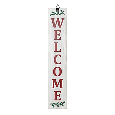 Bee &amp; Willow&trade; 2-Sided Welcome &amp; Merry Christmas Sign in Red/White. View a larger version of this product image.