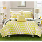 Alternate image 1 for Chic Home Mirador 8-Piece Reversible Full/Queen Quilt Set in Yellow