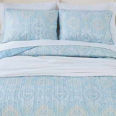 Tommy Bahama&reg; Turtle Cove 3-Piece Reversible King Quilt Set in Bluegrass. View a larger version of this product image.
