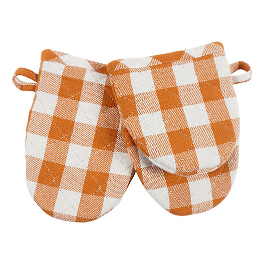 Alternate image 1 for Harvest 2-Pack Cotton Mini Mitts in Buffalo Check