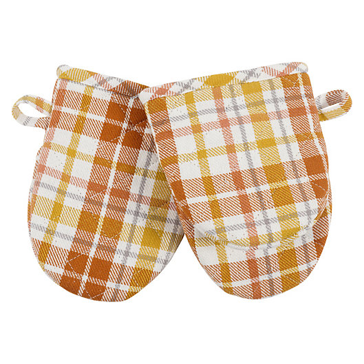 Alternate image 1 for Harvest 2-Pack Cotton Mini Mitts in Plaid