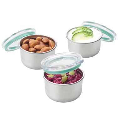Smash 2 oz. Stainless Steel Mini Pots with Lids (Set of 3). View a larger version of this product image.