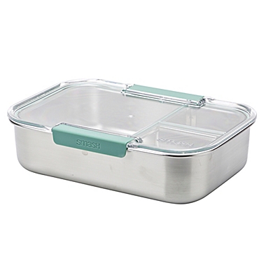Smash 40.5 oz. 3-Compartment Stainless Steel Bento Box with Lid. View a larger version of this product image.
