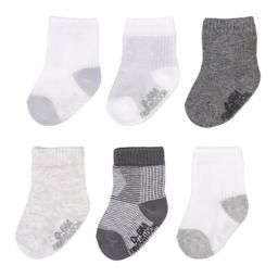 Fruit of the Loom® 6-Pack Grow and Fit with Me Crew Socks in Grey