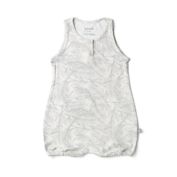 goumi Size 0-3M Coastal Organic Cotton Romper in Green/Cream