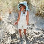 Alternate image 4 for goumi Coastal Organic Cotton Romper in Green/Cream