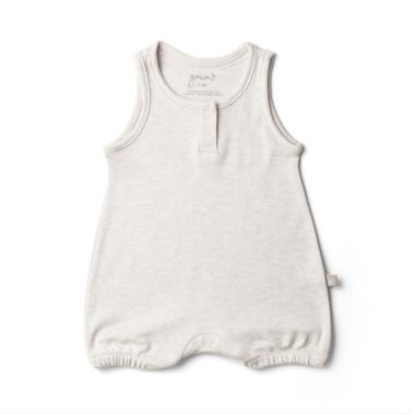 goumi Size 3-6M Organic Cotton Romper in Storm Grey. View a larger version of this product image.