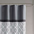 Alternate image 1 for 510 Design Donnell Embroidered and Pieced Shower Curtain in Black/Gray