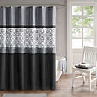 Alternate image 0 for 510 Design Donnell Embroidered and Pieced Shower Curtain in Black/Gray