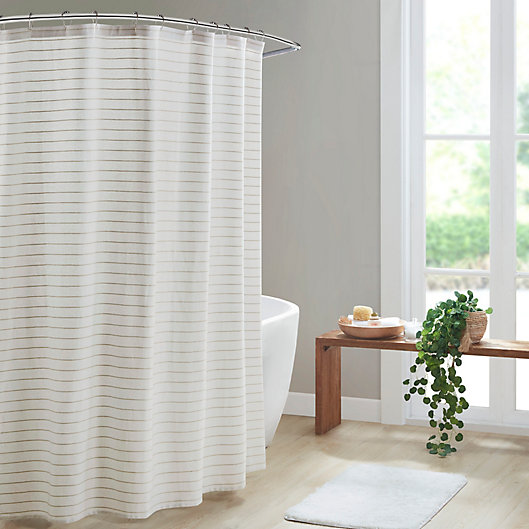 Alternate image 1 for LCN Alder Texture Striped Shower Curtain 72x72\