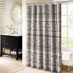 Madison Park® Bellagio Jacquard Shower Curtain in Grey