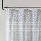 Alternate image 1 for Urban Habitat Lizbeth Cotton Clip Jacquard Shower Curtain in White/Indigo