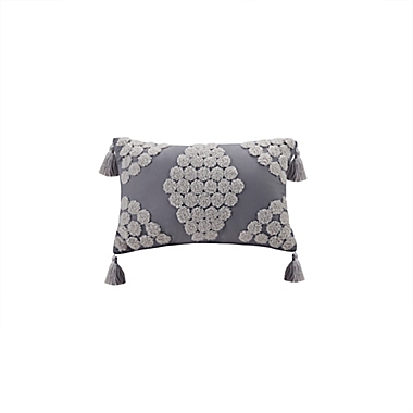 Madison Park Doreen Cotton 4-Piece Full/Queen Comforter Set in Grey. View a larger version of this product image.