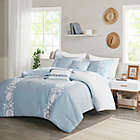 Alternate image 1 for Madison Park Olivia Cotton 5-Piece Full/Queen Comforter Set in Blue
