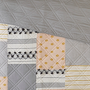 Madison Park Ani Cotton 3-Piece King/California King Coverlet Set in Blush/Grey. View a larger version of this product image.