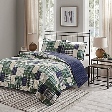 MP&reg; Timber Reversible 3pcs K/CK Coverlet Set G/N. View a larger version of this product image.