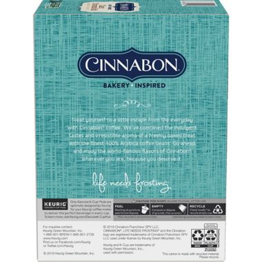 Cinnabon&reg; Classic Cinnamon Roll Coffee Keurig&reg; K-Cup&reg; Pods 24-Count. View a larger version of this product image.