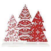 Bee &amp; Willow&trade; Wood Tabletop Christmas Tree Decor in Red/White