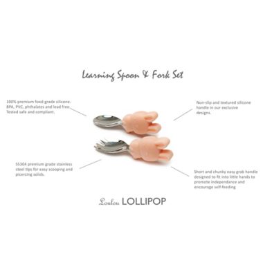 Loulou Lollipop Bunny Learning Spoon and Fork Set. View a larger version of this product image.