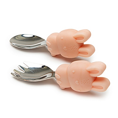 Loulou Lollipop Bunny Learning Spoon and Fork Set. View a larger version of this product image.