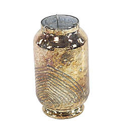 Ridge Road Décor Rustic Glass Candle Lantern in Copper
