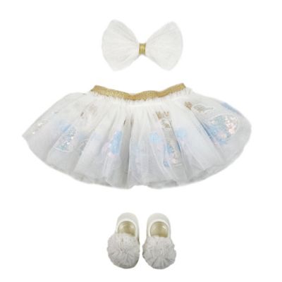 Toby Signature&trade; 3-Piece Sequin Swan Tutu, Headband, and Mary Jane Shoe Set in Ivory