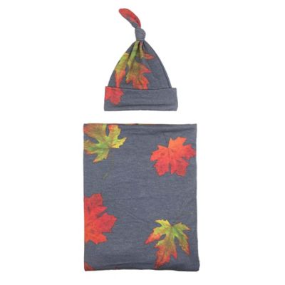 Toby Fairy&trade; 2-Piece Fall Foliage Knot Hat and Wrap in Dark Grey