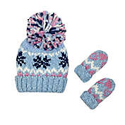 Toby Fairy&trade; Snowflake Jacquard Hat and Mitten Set in Blue