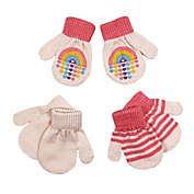 Toby Fairy&trade; Size 12-24M 3-Pack Rainbow Gripper Mittens in Pink