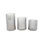 Ridge Road Decor 3-Piece Clear Glass Traditional Candle Holder Set