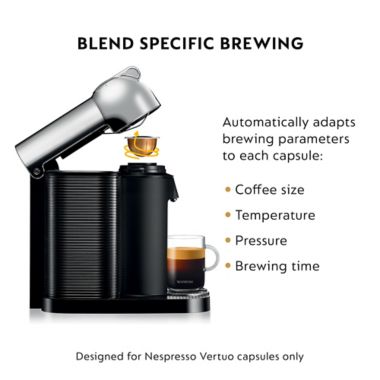 Nespresso&reg; Machine by Breville&reg; Vertuo Coffee and Espresso Maker Bundle in Chrome. View a larger version of this product image.