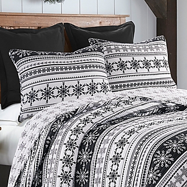 Sparkle 3-Piece Reversible Full/Queen Quilt Set in Black/White. View a larger version of this product image.