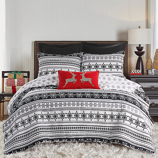 Alternate image 1 for Sparkle 2-Piece Reversible Twin Quilt Set in Black/White
