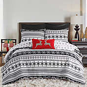 Sparkle 2-Piece Reversible Twin Quilt Set in Black/White