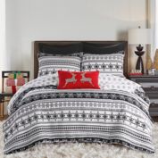 Sparkle Reversible Quilt Set in Black/White