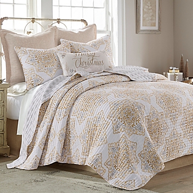 Snowbird 3-Piece Reversible Full/Queen Quilt Set in Gold/Grey. View a larger version of this product image.