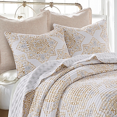 Snowbird 3-Piece Reversible Full/Queen Quilt Set in Gold/Grey. View a larger version of this product image.