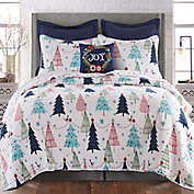 White Pine 3-Piece Reversible Full/Queen Quilt Set in Green/Red