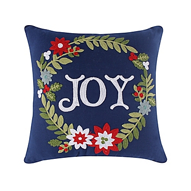 White Pine Joy Square Throw Pillow in Navy. View a larger version of this product image.