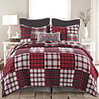Alternate image 0 for Patchwork Nights 3-Piece Reversible King Quilt Set in Red/Black
