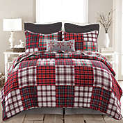 Patchwork Nights 3-Piece Reversible King Quilt Set in Red/Black