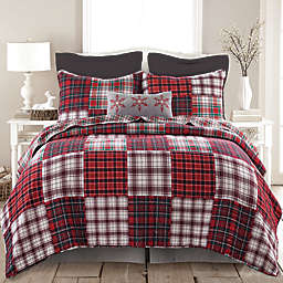Patchwork Nights 3-Piece Reversible King Quilt Set in Red/Black